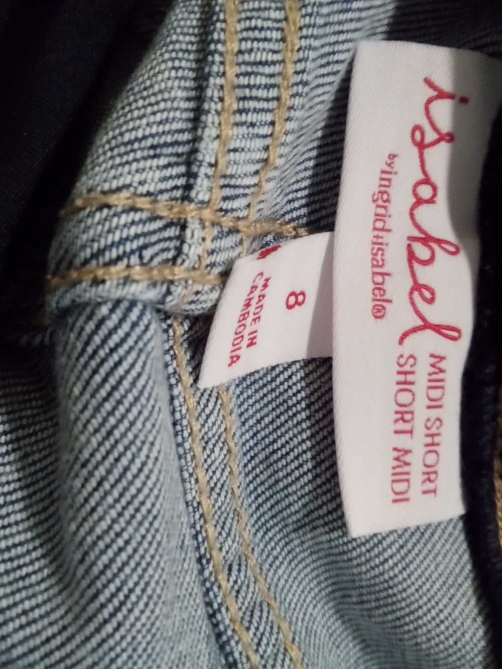 Isabel Maternity by Ingrid & Isabel Blue Denim Shorts with Black Stretch Panel - Picture 4 of 6
